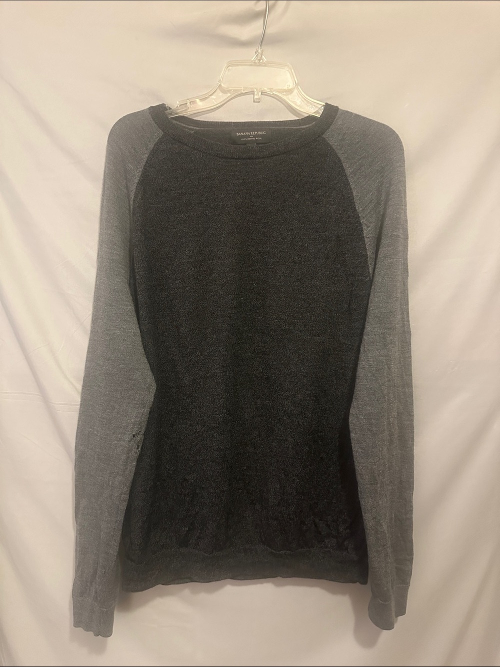 Banana Republic Charcoal Body with Light Gray Raglan Sweatshirt